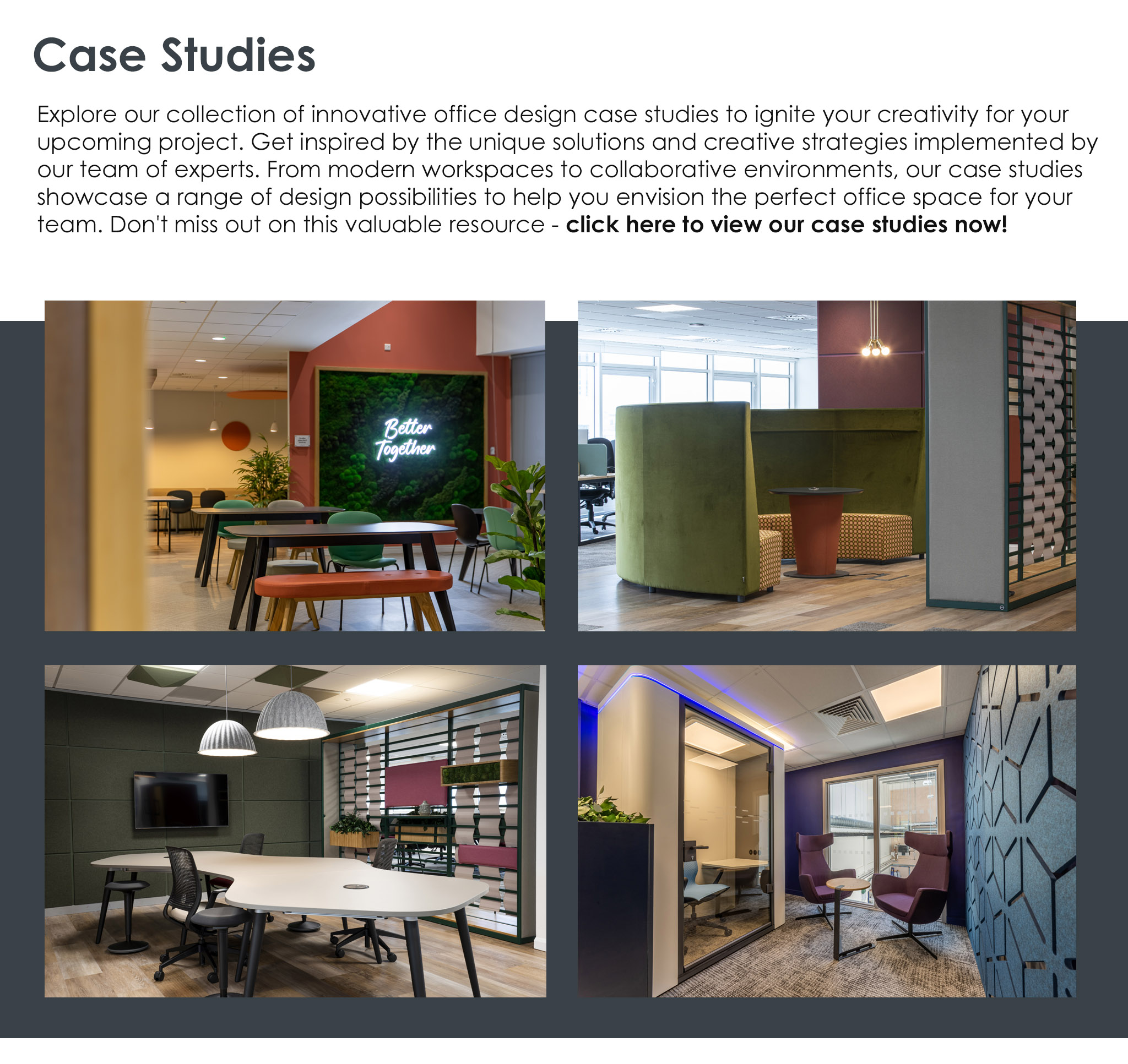 Case studies design page